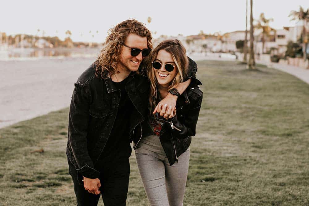 Couple wearing sunglass