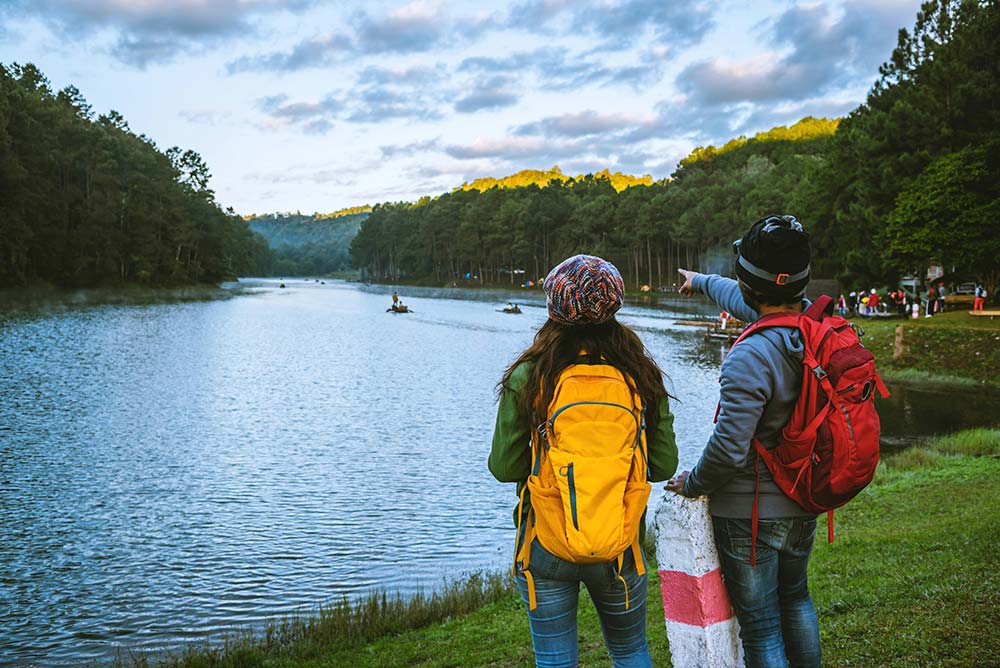 Happy Couples with Natural Tourism